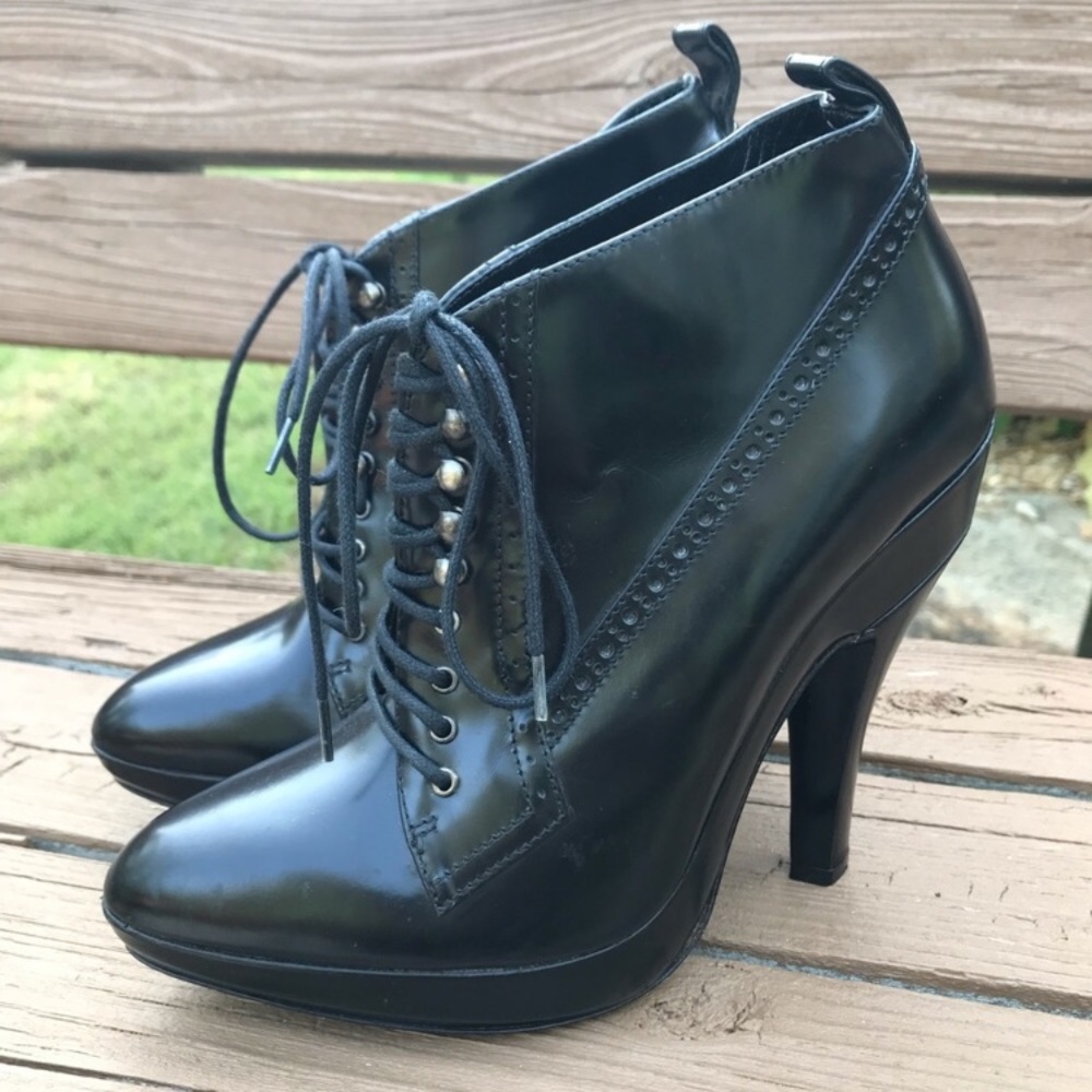 Burberry Whitham 130mm Lace Up High Heel Booties - Picture 3 of 5